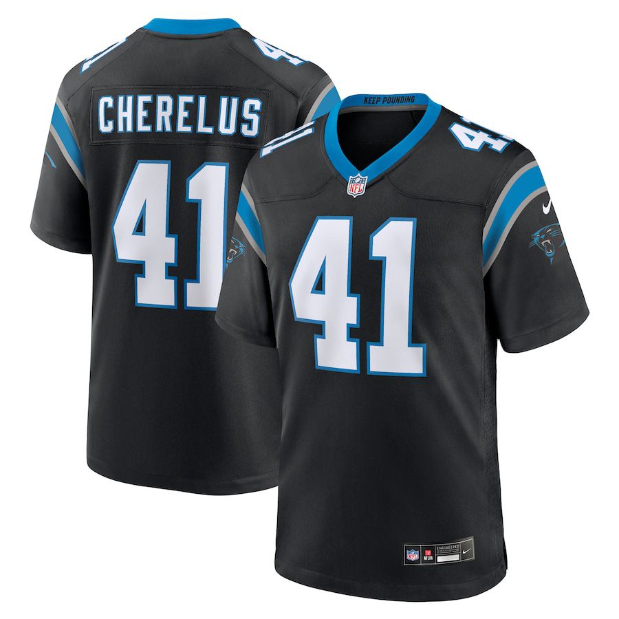 Men Carolina Panthers 41 Claudin Cherelus Nike Black Team Game NFL Jersey